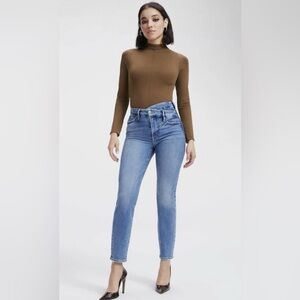 NWT Good American Light Mocha So Soft Long Sleeve Bodysuit Womens Size 3/4 M/L